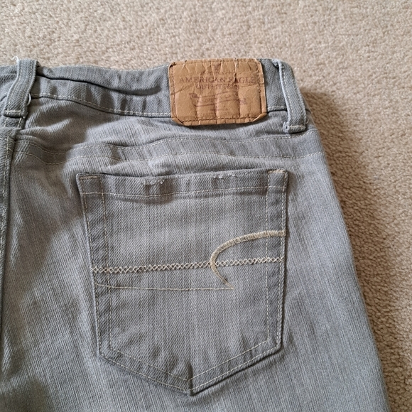 Vintage American Eagle AE Artist Jean Capri Women's 10 Bermuda Grey 90s Y2K - Picture 14 of 15